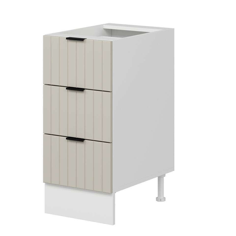 Alvinka Mutfak Modül Mbr_B Alt 3Ç 40Cm Dolap Beyaz Kumtaşı Mdf