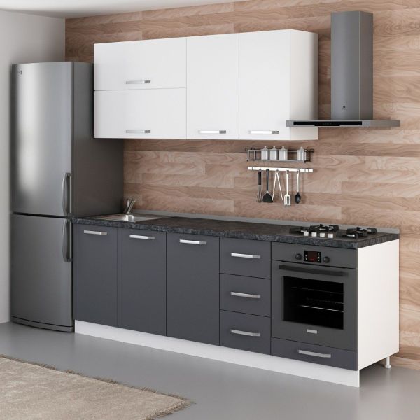 Minar 235 Cm Mutfak Dolabı Beyaz Antrasit 235-A6