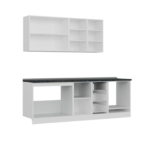 Minar 235 Cm Mutfak Dolabı Beyaz Antrasit 235-A6