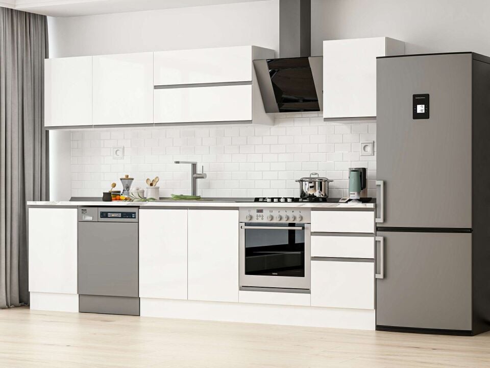 Alvinka 300X210 Cm High Gloss Mutfak Dolabı M-E80S50S50-2