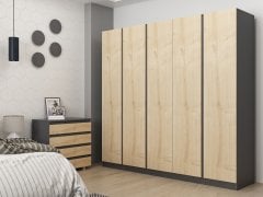 Minar Vive 5 Soft Kapaklı 2C Dolap-Antrasit-Safir
