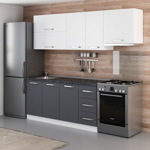 Minar 235 Cm Mutfak Dolabı Beyaz Antrasit 235-A7