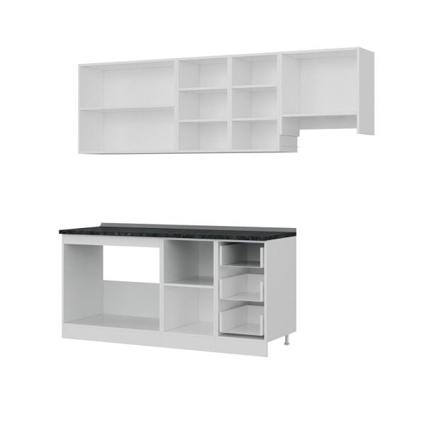 Minar 235 Cm Mutfak Dolabı Beyaz Antrasit 235-A7