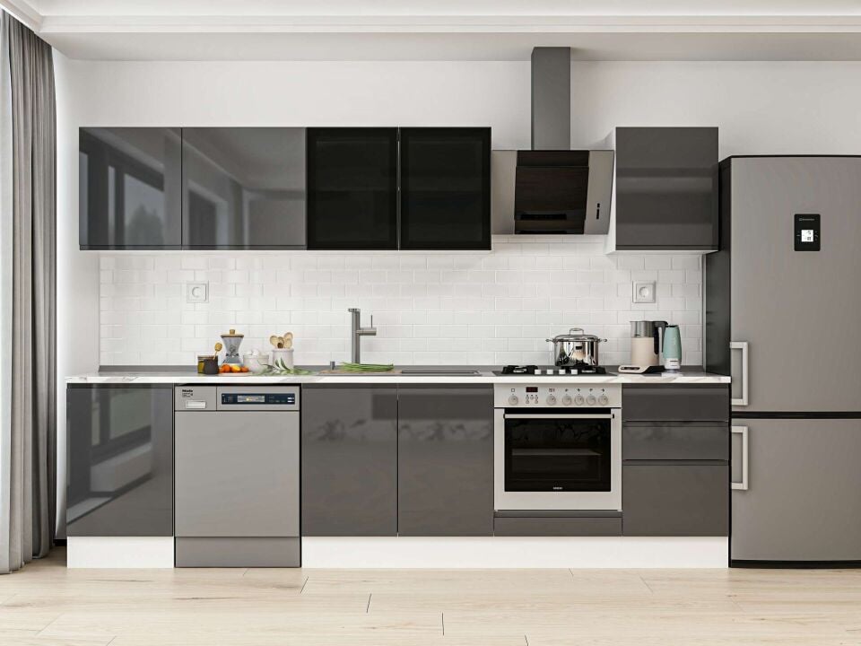 Alvinka 300X210 Cm High Gloss Mutfak Dolabı M-E80S50S50-3