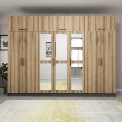 Minar Kale 7 Kapaklı 3 Aynalı 2 Ç Dolap Ve Yüklük Antrasit Dore