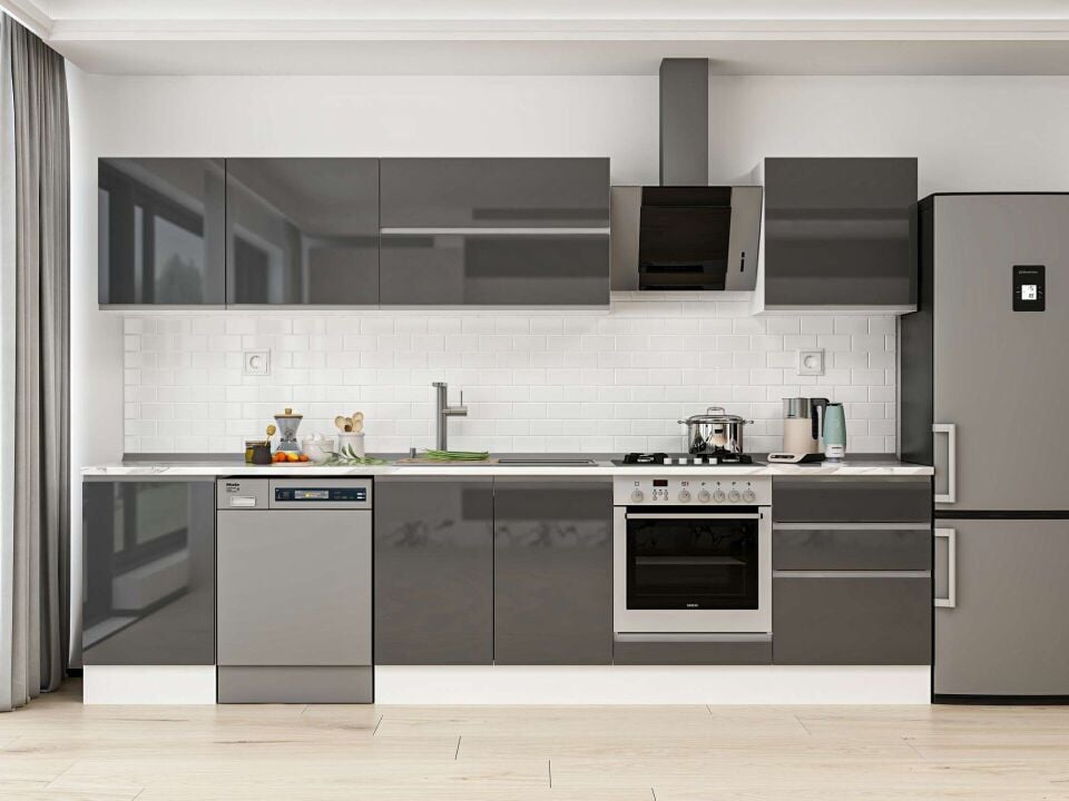 Alvinka 310X210 Cm High Gloss Mutfak Dolabı M-E80S50S60-2