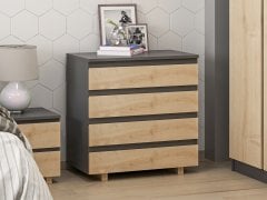 Minar Vive Şifonyer  4C-Antrasit-Safir