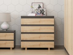 Minar Vive Şifonyer  4C-Antrasit-Safir