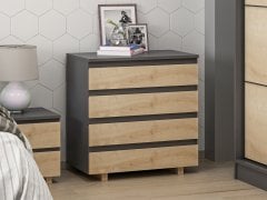 Minar Vive Şifonyer  4C-Antrasit-Safir