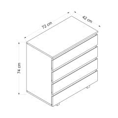 Minar Vive Şifonyer  4C-Antrasit-Safir