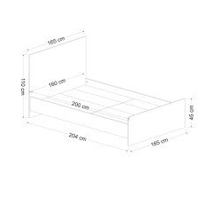 Minar Vive Karyola 160x200-Antrasit-Safir