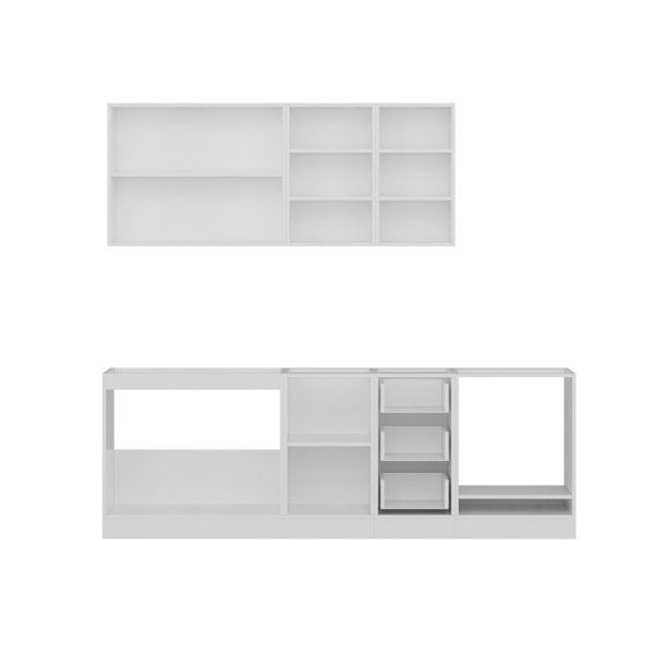 Minar 235 Cm Mutfak Dolabı Beyaz Dore 235-D3