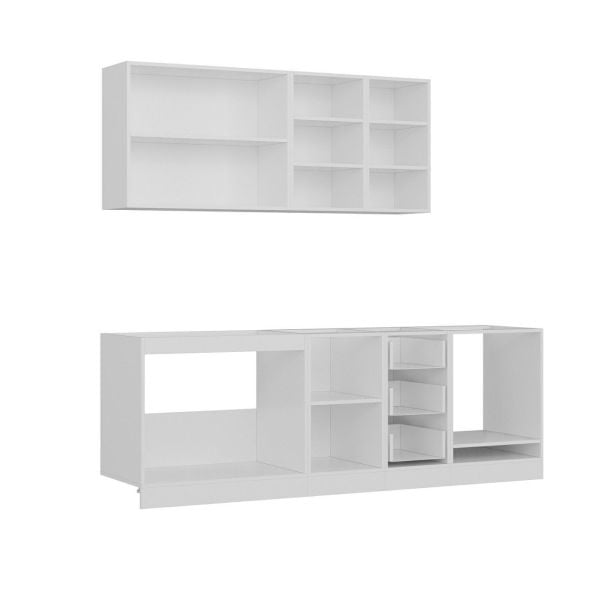 Minar 235 Cm Mutfak Dolabı Beyaz Dore 235-D3