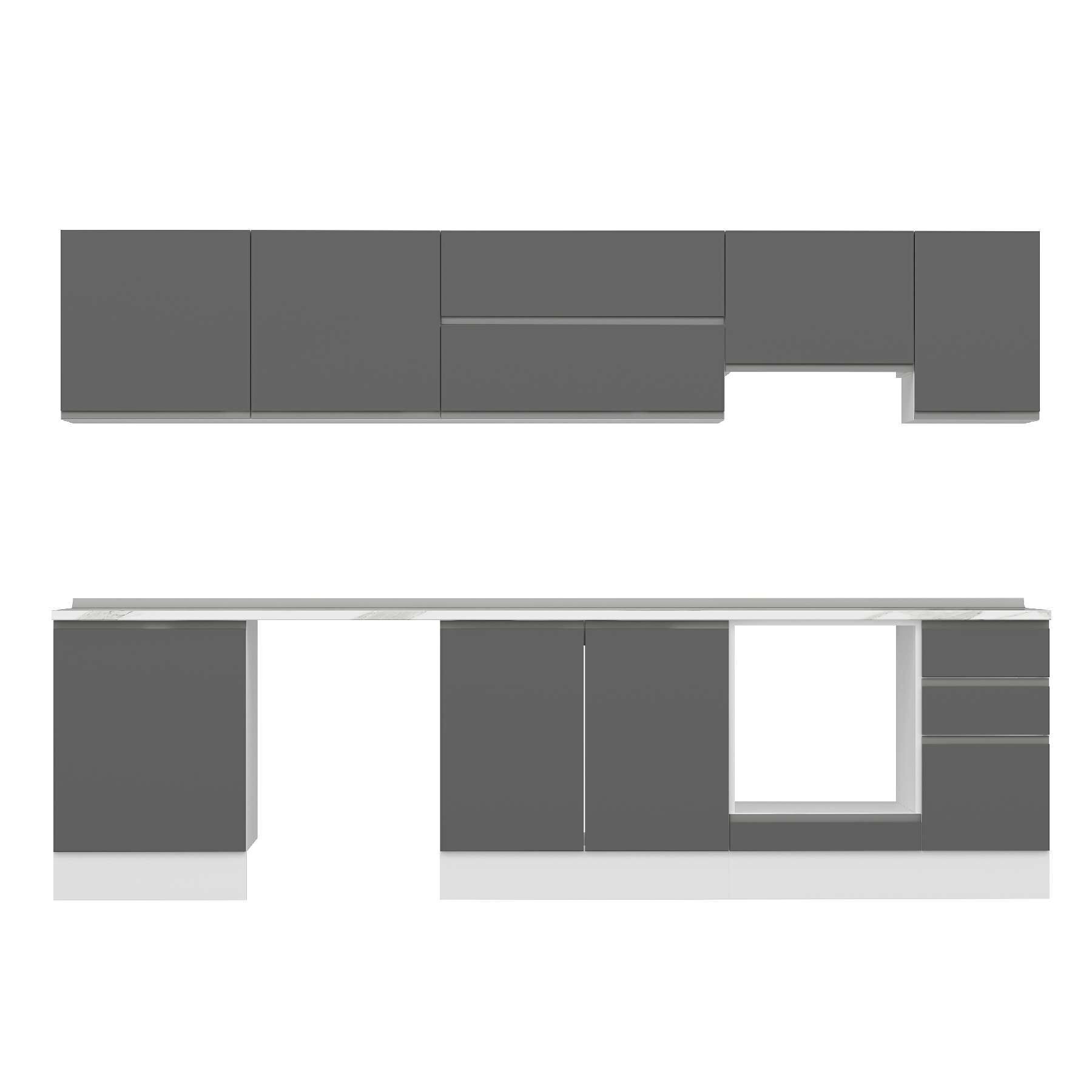Alvinka 300X210 Cm High Gloss Mutfak Dolabı M-E80S60S40-1 High