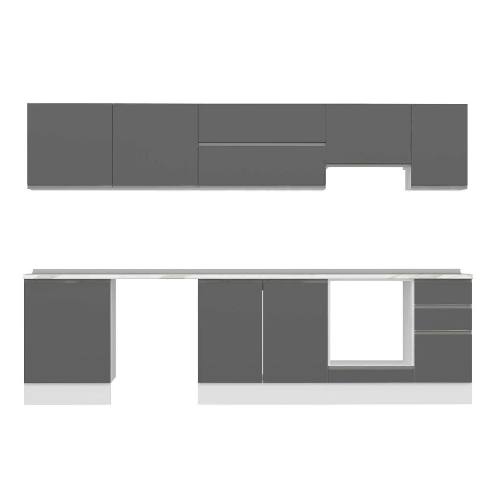 Alvinka 300X210 Cm High Gloss Mutfak Dolabı M-E80S60S40-1