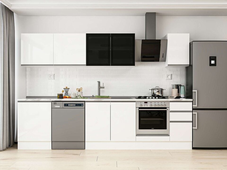 Alvinka 300X210 Cm High Gloss Mutfak Dolabı M-E80S60S40-3