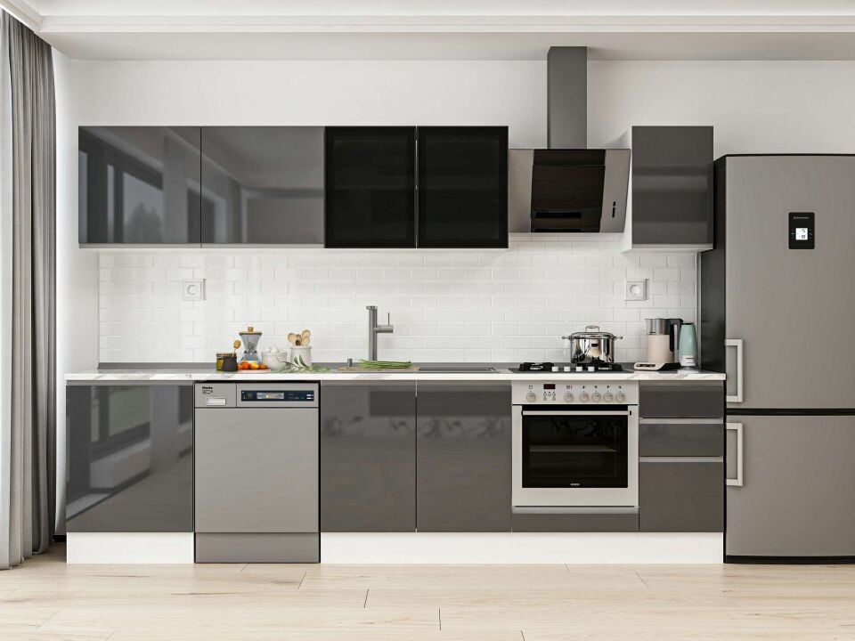Alvinka 300X210 Cm High Gloss Mutfak Dolabı M-E80S60S40-3