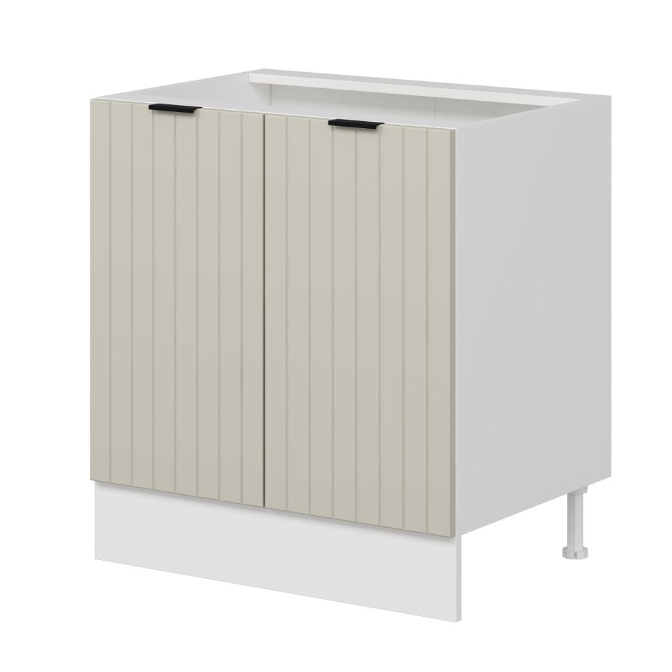 Alvinka Mutfak Modül Mbr_B Alt 2K1R 80Cm Dolap Beyaz Kumtaşı