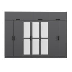 Minar Kale 7 Kapaklı 3 Aynalı 4 Ç Dolap Ve Yüklük Antrasit