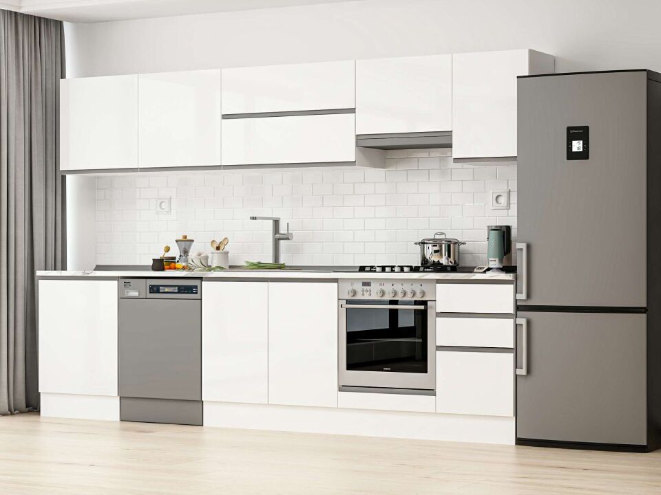 Alvinka 305X210 Cm High Gloss Mutfak Dolabı M-E80S60S45-1