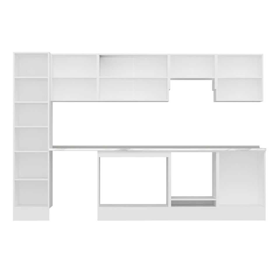 Alvinka 305X210 Cm Klasik Mebran Mutfak Dolabı Mb-E80B45S60-1 Mebran | Antrasit - Suntalam