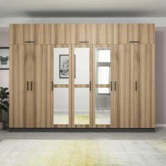 Minar Kale 7 Kapaklı 3 Aynalı 4 Ç Dolap Ve Yüklük Antrasit Dore