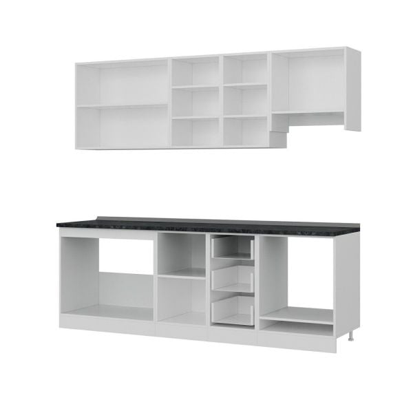 Minar 235 Cm Mutfak Dolabı Beyaz Dore 235-D8