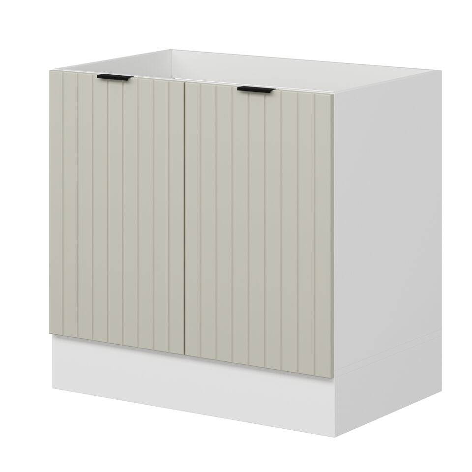 Alvinka Mutfak Modül Mbr_B Alt 2K 90Cm Evye Dolap Beyaz Kumtaşı