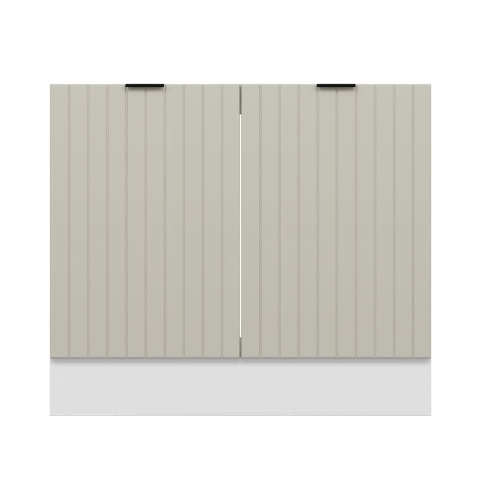 Alvinka Mutfak Modül Mbr_B Alt 2K 100Cm Evye Dolap Beyaz Kumtaşı