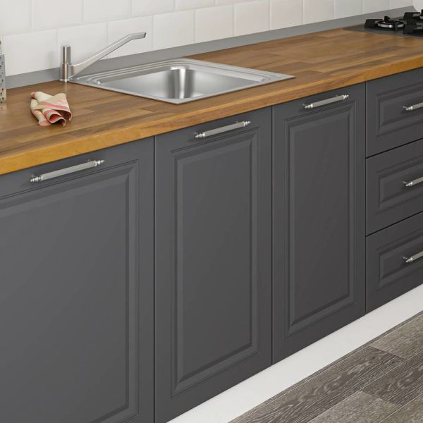 MİNAR 270 CM MEBRAN C MUTFAK DOLABI BEYAZ ANTRASİT 270-MCBA3