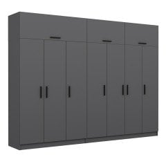 Minar Kale 7 Kapaklı 4 Çekmeceli Dolap Ve Yüklük Antrasit