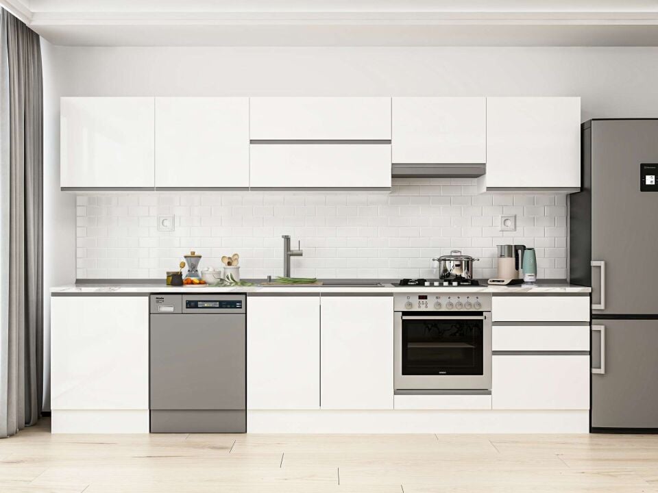 Alvinka 320X210 Cm High Gloss Mutfak Dolabı M-E80S60S60-1