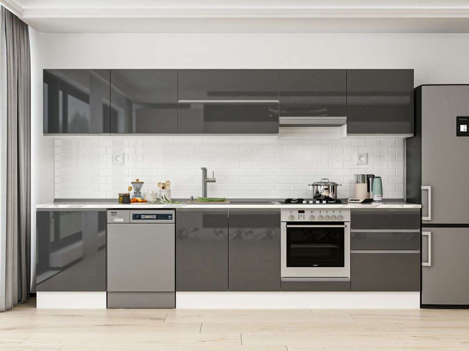 Alvinka 320X210 Cm High Gloss Mutfak Dolabı M-E80S60S60-1