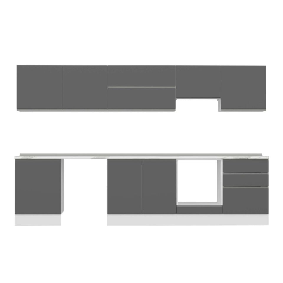 Alvinka 320X210 Cm High Gloss Mutfak Dolabı M-E80S60S60-1