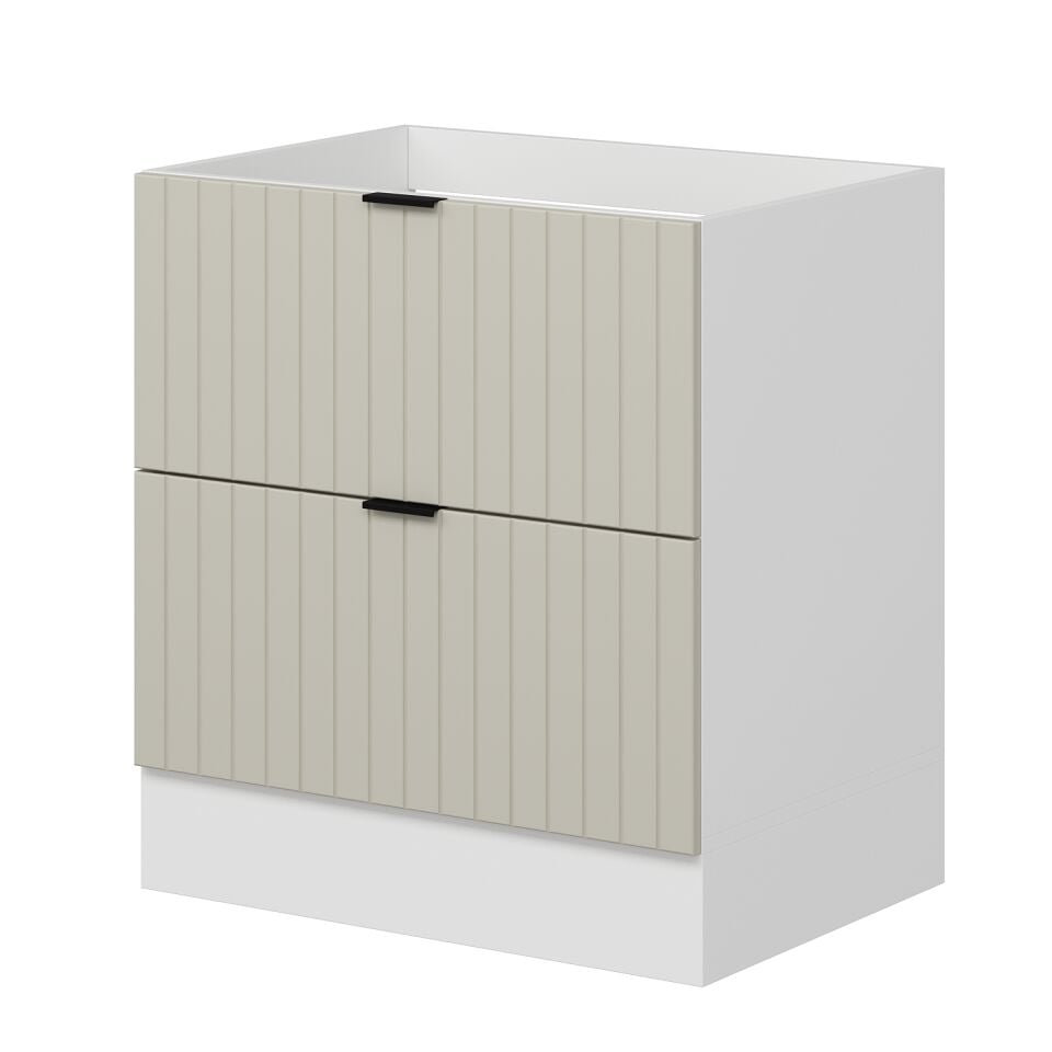 Alvinka Mutfak Modül Mbr_B Alt 2Ç 80Cm Evye Dolap Beyaz Kumtaşı