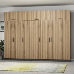 Minar Kale 7 Kapaklı 4 Çekmeceli Dolap Ve Yüklük Antrasit Dore