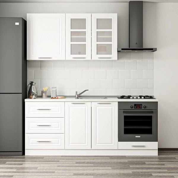 MİNAR 200 CM MEBRAN C MUTFAK DOLABI BEYAZ 200-MCB3