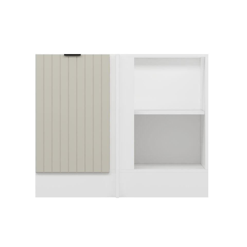 Alvinka Mutfak Modül Mbr_B Alt 1K1R 105Cm Köşe Dolap Beyaz Kumtaşı