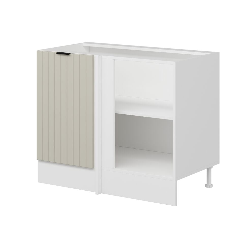 Alvinka Mutfak Modül Mbr_B Alt 1K1R 105Cm Köşe Dolap Beyaz Kumtaşı