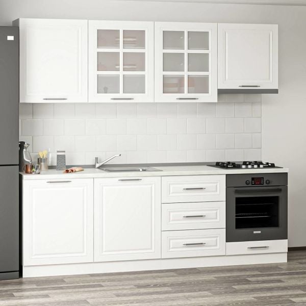 Mi̇nar 240 Cm Mebran C Mutfak Dolabi Beyaz 240-mcb1