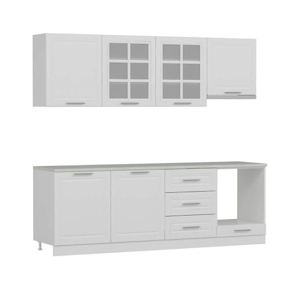 Mi̇nar 240 Cm Mebran C Mutfak Dolabi Beyaz 240-mcb1