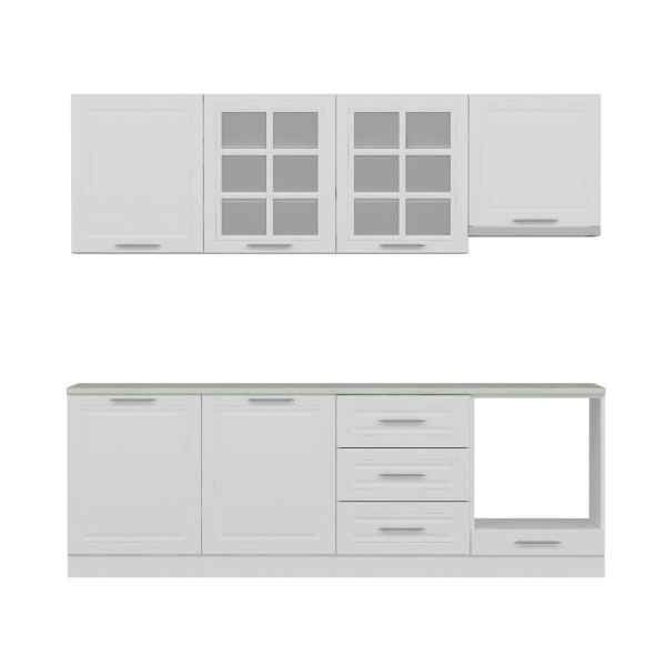 Mi̇nar 240 Cm Mebran C Mutfak Dolabi Beyaz 240-mcb1