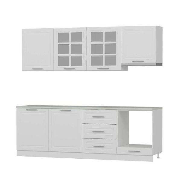 Mi̇nar 240 Cm Mebran C Mutfak Dolabi Beyaz 240-mcb1