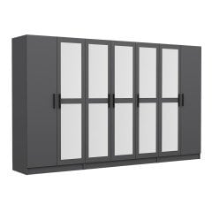 Minar Kale 7 Kapaklı 5 Aynalı 2 Çekmeceli Dolap Antrasit