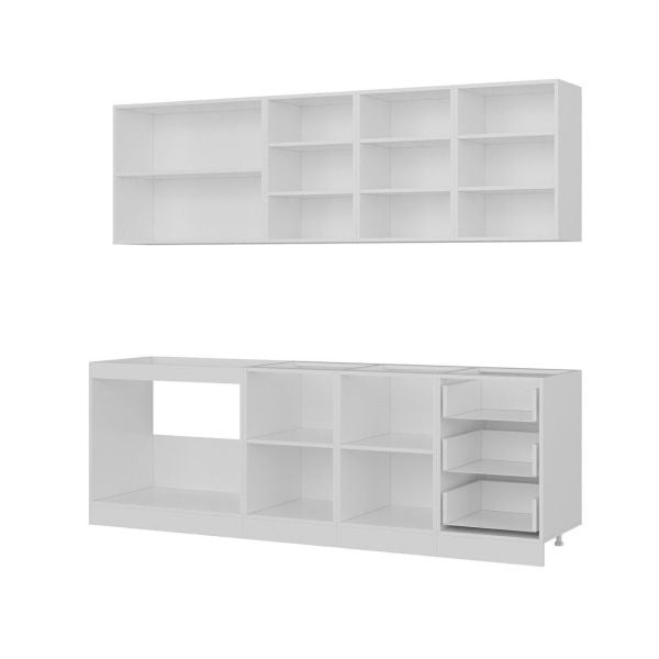 Minar 240 Cm Mutfak Dolabı Beyaz Antrasit 240-A1