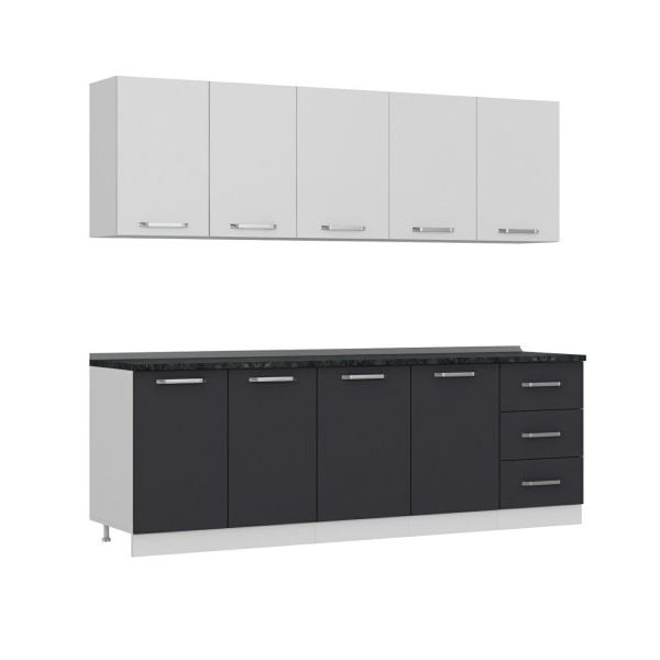 Minar 240 Cm Mutfak Dolabı Beyaz Antrasit 240-A1