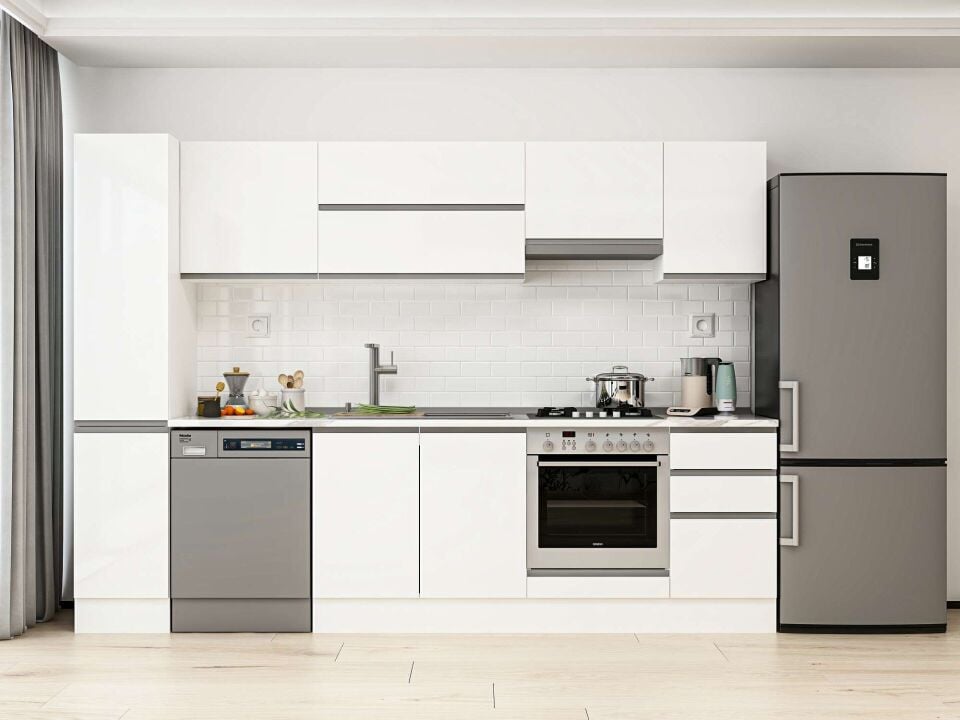 Alvinka 285X210 Cm High Gloss Mutfak Dolabı Mb-E80B40S45-1