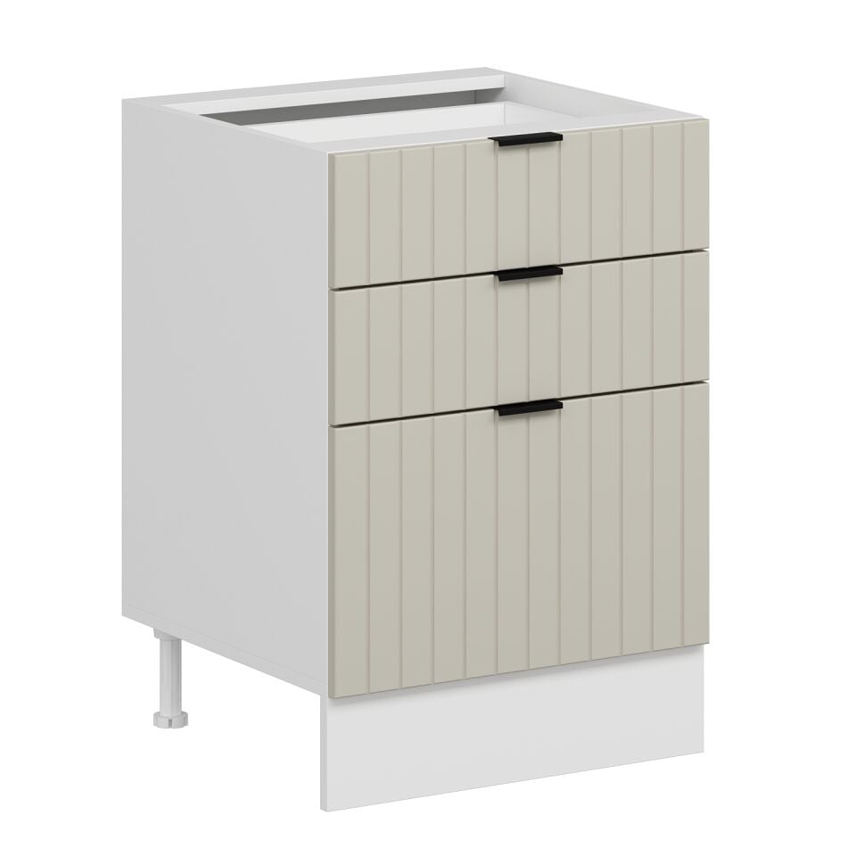 Alvinka Mutfak Modül Mbr_B Alt 3Ç1B2K 60Cm Dolap Beyaz Kumtaşı