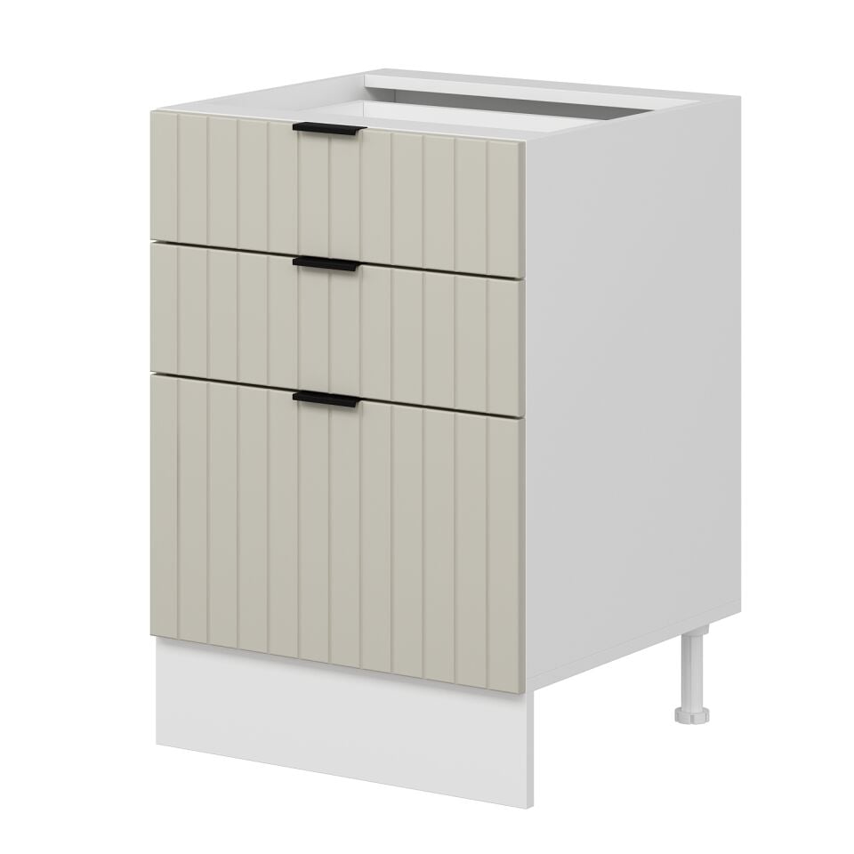 Alvinka Mutfak Modül Mbr_B Alt 3Ç1B2K Nray 60Cm Dolap Beyaz Kumtaşı