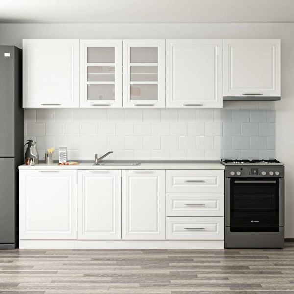 Mi̇nar 270 Cm Mebran C Mutfak Dolabi Beyaz 270-mcb2